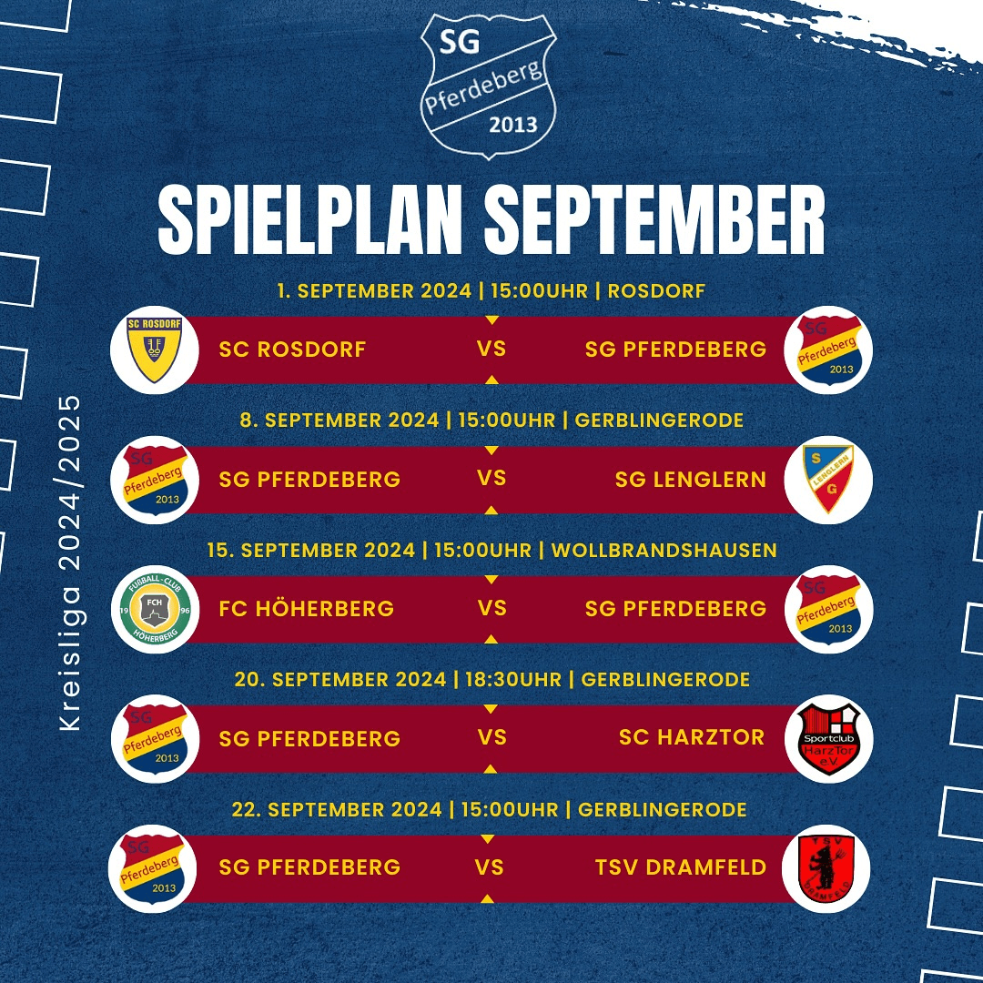 Du betrachtest gerade September-Programm der SG Pferdeberg